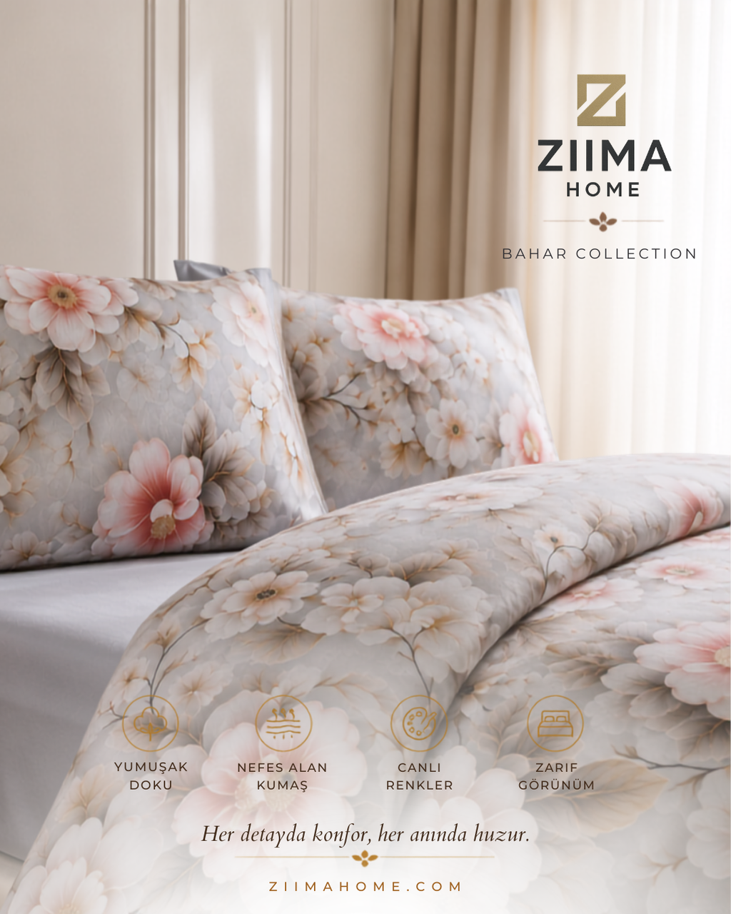 Bahar Collection Kamelya Nevresim Takımı