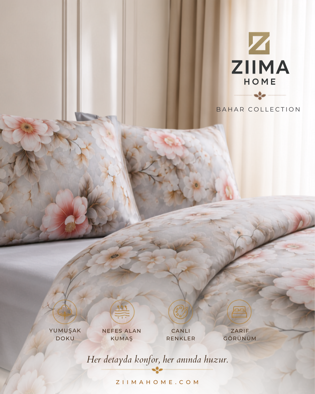 Bahar Collection Kamelya Nevresim Takımı